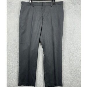 Apt. 9‎ Dress Pants Mens 38X32 Dark Gray Herringbone Flat Front Straight Leg NEW